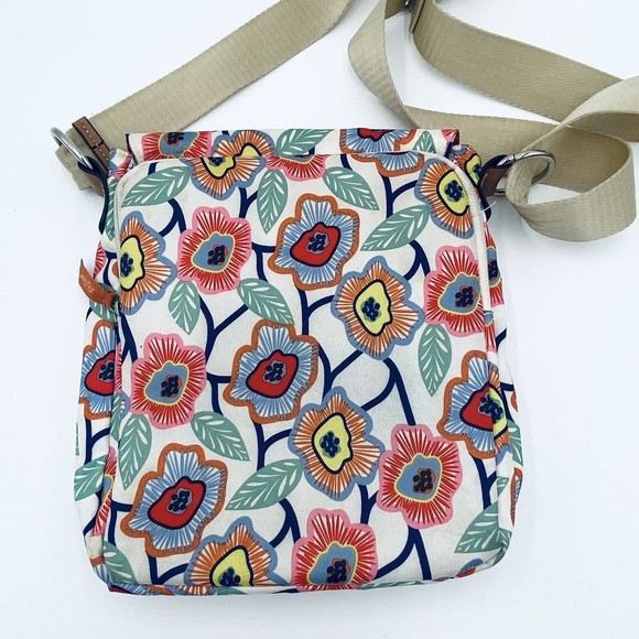 Lily Bloom Floral Crossbody Purse Bag Multi Pockets Flap Over Snap & Zip Closure - Picture 5 of 16